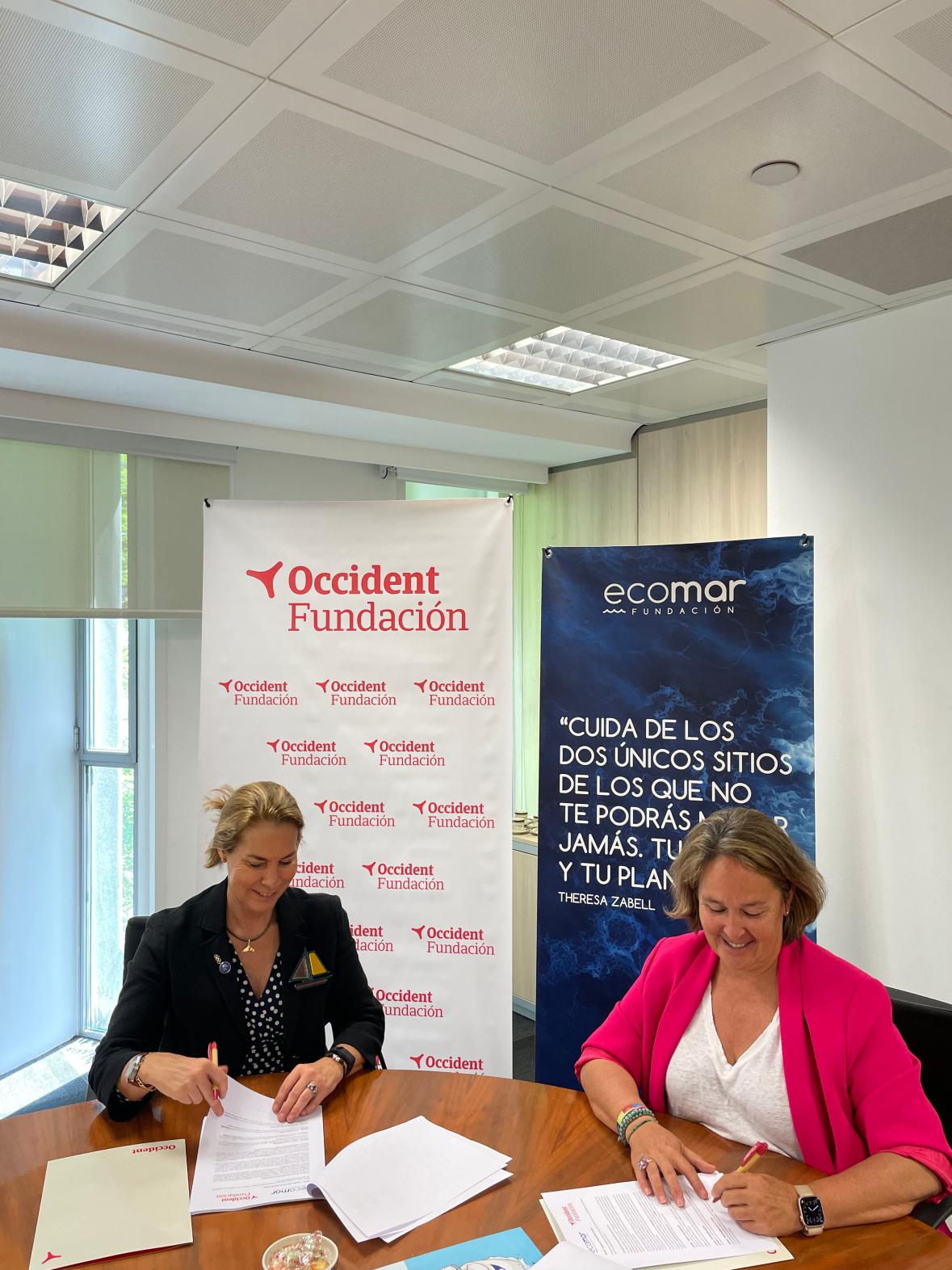 Theresa Zabell, presidenta de Fundación Ecomar, i Laura Halpern Serra, vicepresidenta de Fundación Occident.