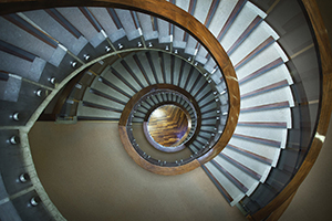 Internal staircase in the Sant Cugat del Vallés building